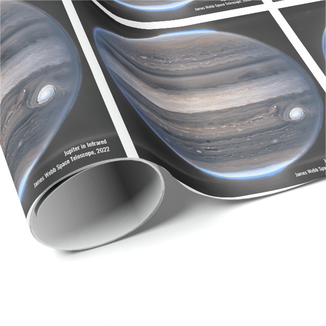 Papier Cadeau Jupiter en infrarouge, télescope spatial James Web (Coin rond)
