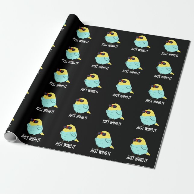 Papier Cadeau Juste l'aile il drôle jeu d'oiseaux Dark BG (Déroulé)
