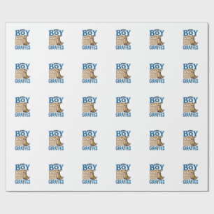 Papier Cadeau Juste un garçon qui aime les girafes design de che