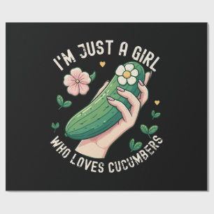 Papier Cadeau Juste une fille qui aime les concombres - Végétari