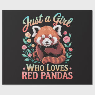 Papier Cadeau Juste Une Fille Qui Aime Les Pandas Rouges