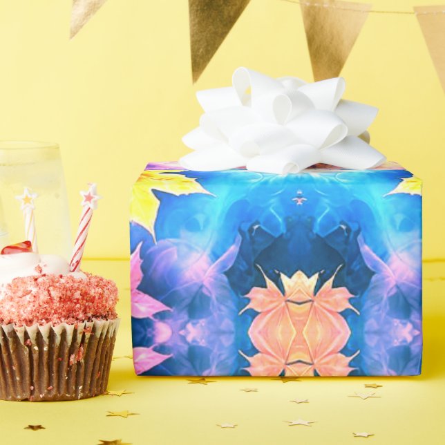Papier cadeau Kaleidoscope à motifs floraux - (Fête d'anniversaire)