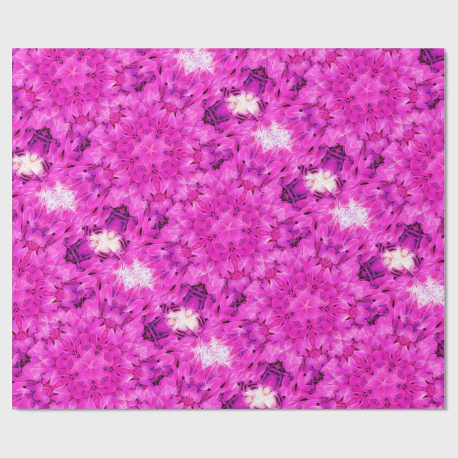 Papier Cadeau Kaleidoscope Design Art Floral rose chaud (Plat)