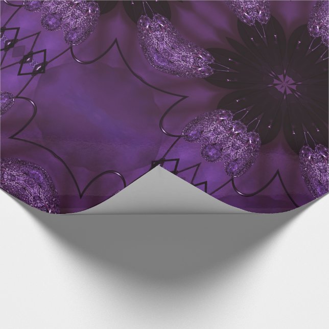 Papier Cadeau Kaleidoscope Design chic élégant violet brillant (Coin)