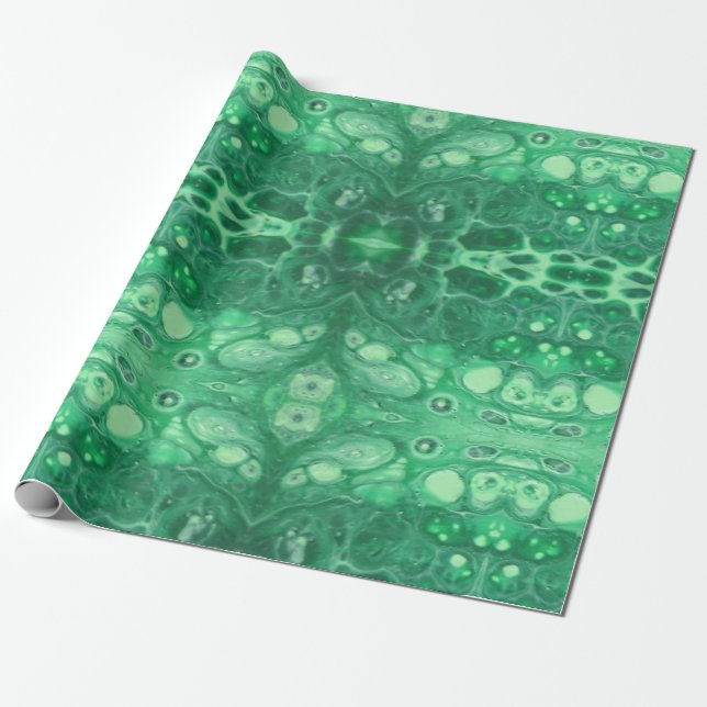 Papier Cadeau Kaliedoscope vert de tortue d'abrégé sur ton de (Déroulé)