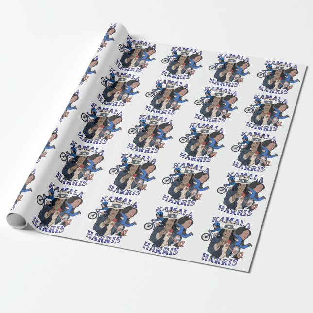Papier Cadeau Kamala Harris Bootleg Rap (Déroulé)