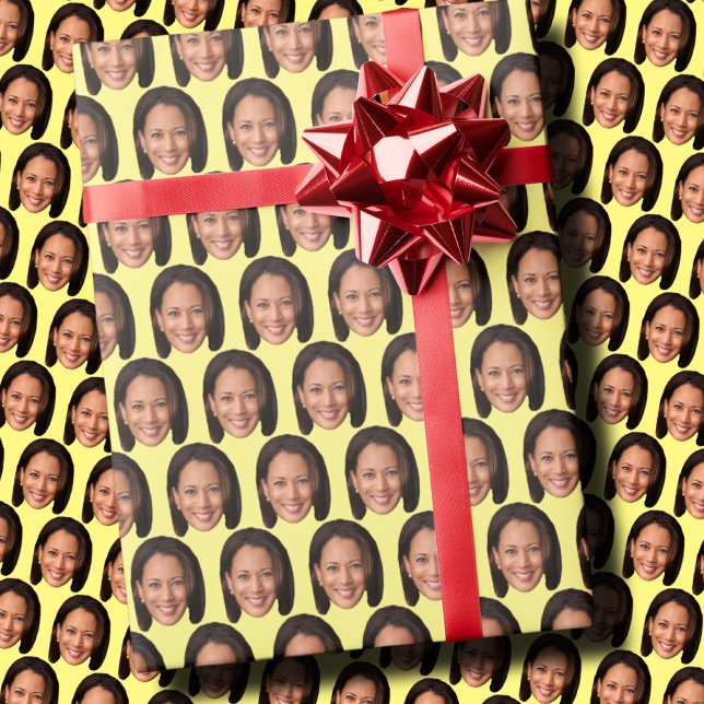 Papier Cadeau Kamala Harris Face Personnalisée Kamala Harris Fac (Créateur téléchargé)