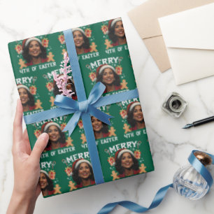 Papier Cadeau Kamala Harris Noël Père Noël Joyeux 4 de Pâques