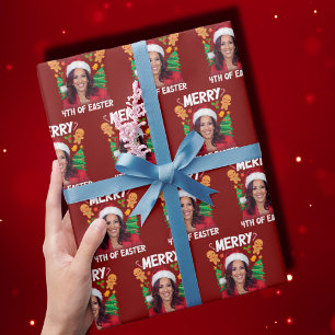 Papier Cadeau Kamala Harris Noël Santa Hat Joyeux 4 Pâques