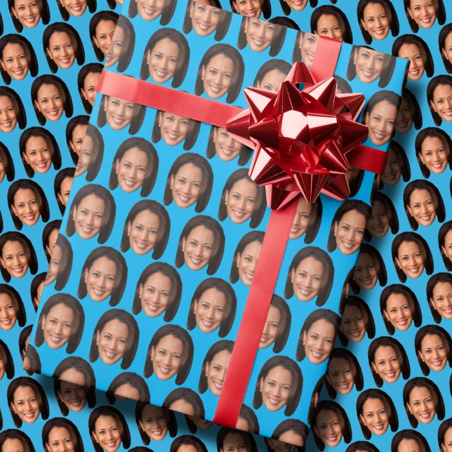 Papier Cadeau Kamala Harris Photo Face Kamala Harris Face (Créateur téléchargé)