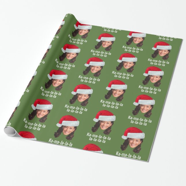 Papier Cadeau Kamala Santa Hat - Biden Harris 2020 vacances amus (Déroulé)