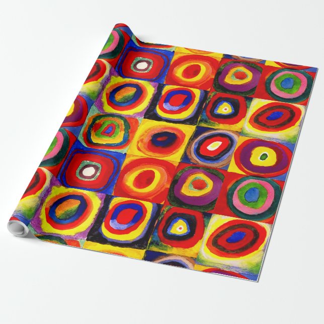 Papier Cadeau Kandinsky Farbstudie Cercles Carré Quadrate Art (Déroulé)