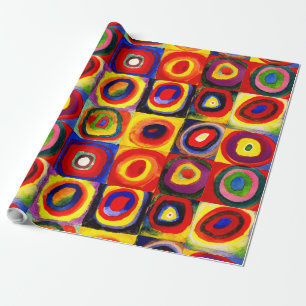 Papier Cadeau Kandinsky Farbstudie Quadrates Cercles Art 