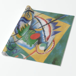 Papier Cadeau Kandinsky rouge ovale Abstraite oeuvre d'art vert 