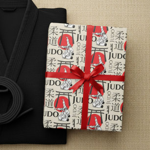 Papier Cadeau Kanji de Judo, Judoka, motif de portes Torii