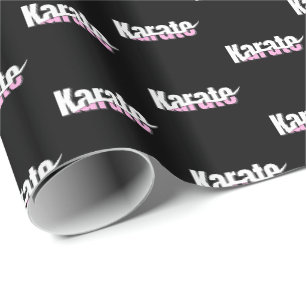 Papier Cadeau Karate Martial Arts Girl Rose