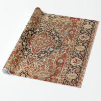 Kashan perse brûlé orange jaune 
