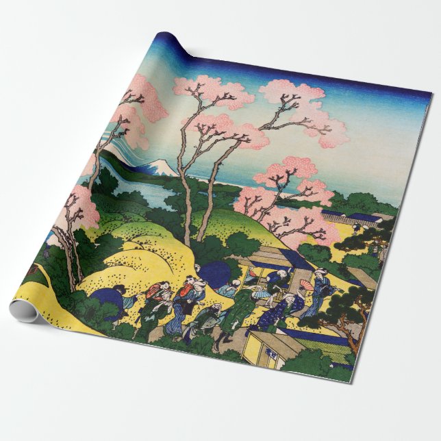 Papier Cadeau Katsushika Hokusai - Gotenyama, Tokaido, Shinagawa (Déroulé)