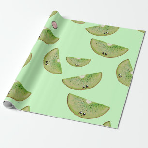Papier Cadeau Kawaii Aquarelle Kiwi