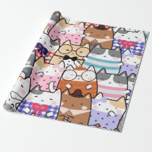 Kawaii Cute Cats Motif sans couture