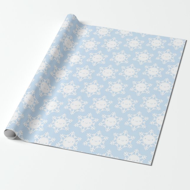 Papier Cadeau Kawaii Flèches de neige hivernales (Déroulé)