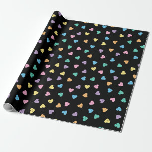 Papier Cadeau Kawaii Pastel Goth Coeurs bonbons