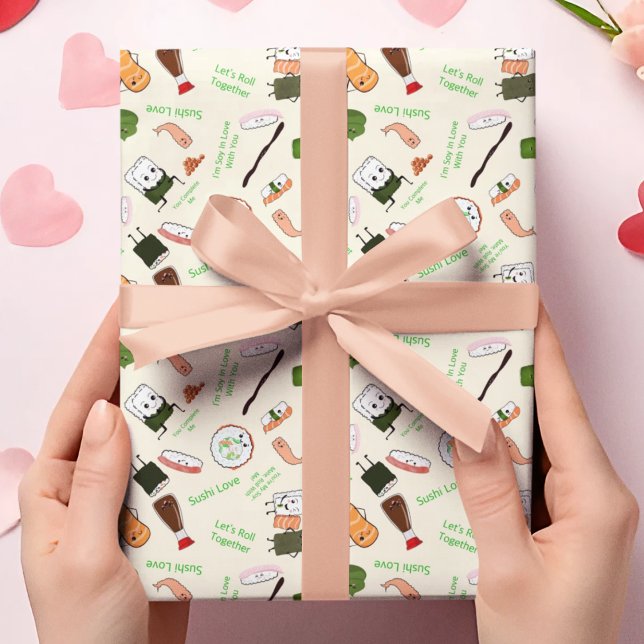 Papier Cadeau Kawaii Sushi romantique (Créateur téléchargé)