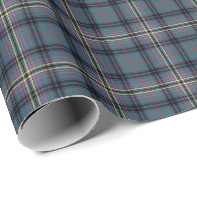 Papier Cadeau Kennedy Clan Tartan (Coin rond)