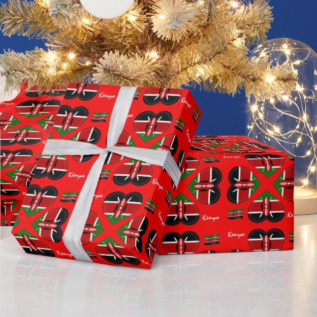 Papier Cadeau Kenyan Flag & Kenya donne des cadeaux Afrique /fan (Vacances)