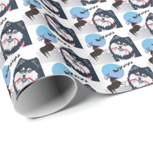 Papier Cadeau KIITOS SANTA- Lappishunde finlandais emballage ca