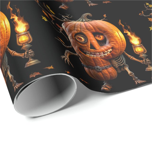 Papier Cadeau Kine de Halloween (Coin rond)