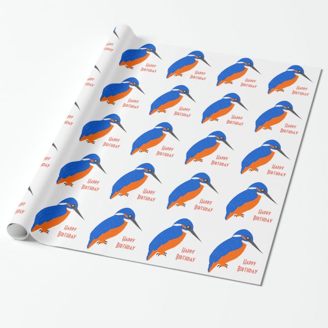 Papier Cadeau Kingfisher Design Cadeau d'anniversaire (Déroulé)