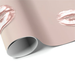 Papier Cadeau Kiss Lips Rose Gold Blush Bridal Sweet 16e