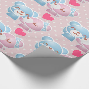 Papier Cadeau Kissing Bears mignon et Kawaii