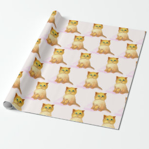 Papier Cadeau Kitten, Anniversaire Noël Fête Enveloppement Papie