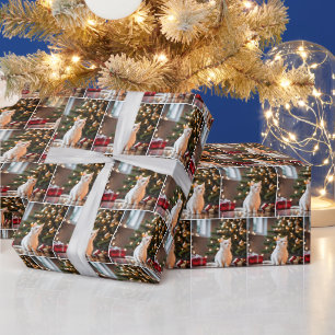 Papier Cadeau Kitten Blanc Par Arbre De Noël