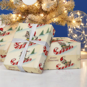 Papier Cadeau Kitten Noël Monter Un Sucre de canne