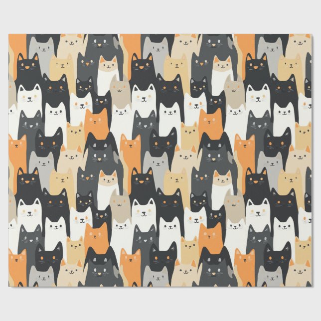 Papier Cadeau Kitty Cat-mouflage Cat Camo Wrapping Paper (Plat)