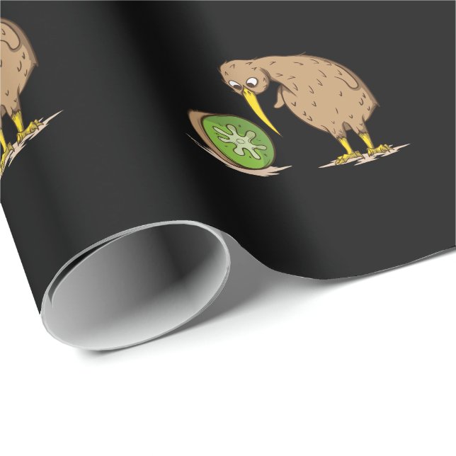 Papier Cadeau Kiwi Nouvelle-Zélande inapte à voler Vogel (Coin rond)