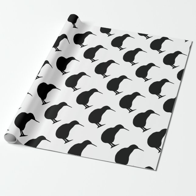 Papier Cadeau Kiwi Silhouette (Déroulé)
