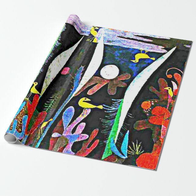 Papier Cadeau Klee - Paysage aux oiseaux jaunes (Déroulé)