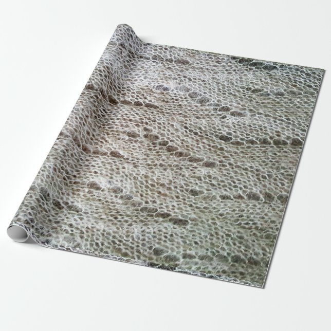 Papier Cadeau Knitted a lacé le motif (Déroulé)