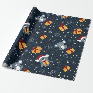Papier Cadeau Koalas et boîtes cadeaux Noël