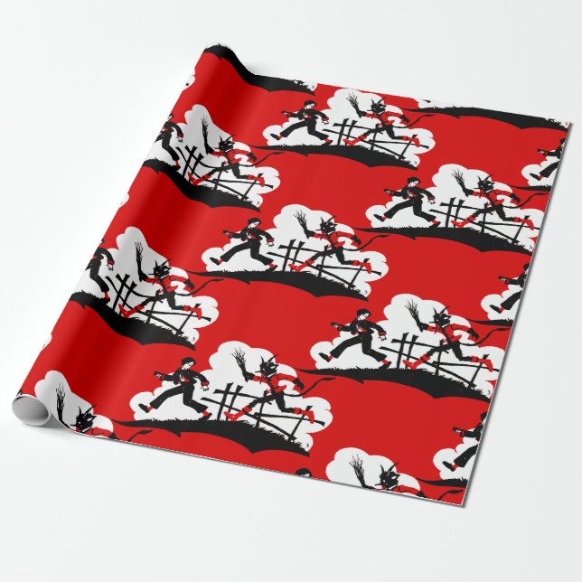 Papier Cadeau krampus de Noël (Déroulé)