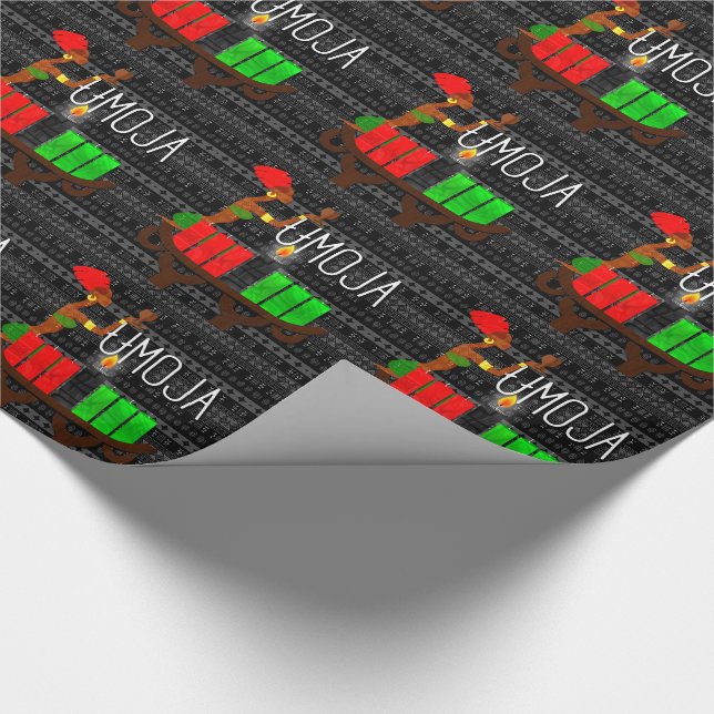 Papier Cadeau Kwanzaa Jour 1 Umoja Kinara Unité Éclairage (Coin)