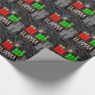 Papier Cadeau Kwanzaa Jour 4 Ujamaa Kinara Économies coopérative
