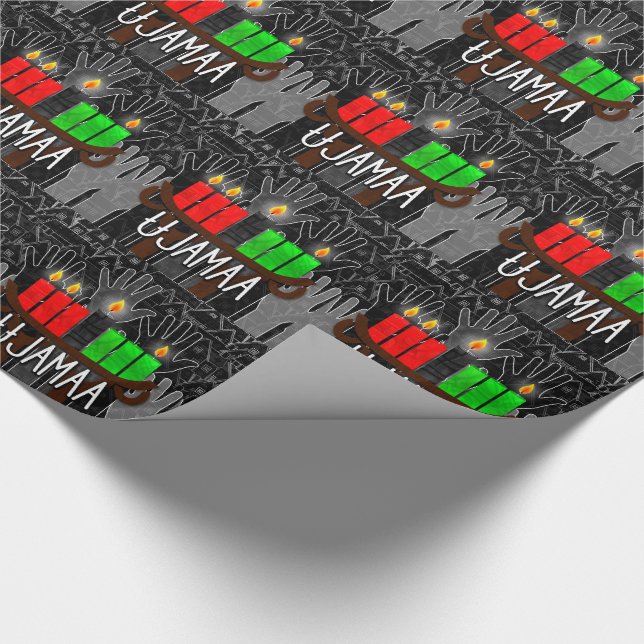 Papier Cadeau Kwanzaa Jour 4 Ujamaa Kinara Économies coopérative (Coin)