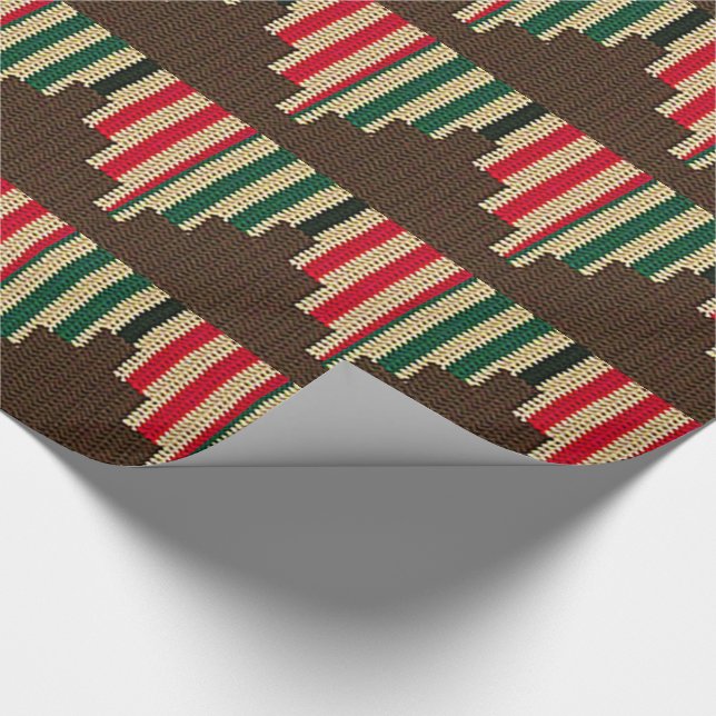 Papier Cadeau Kwanzaa Kinara Bougies Crochet Artistique Imprimer (Coin)