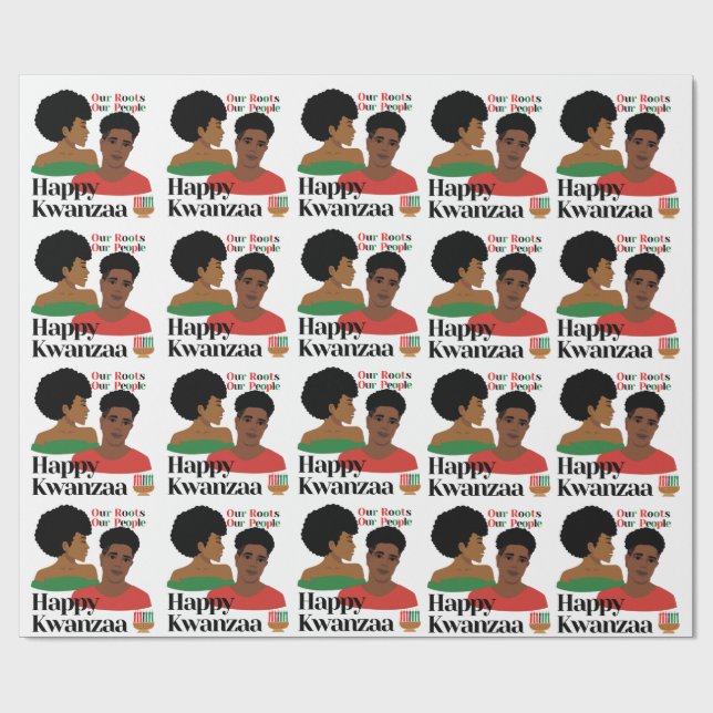 Papier Cadeau Kwanzaa Notre racine Nos gens Envelopper du papier (Plat)