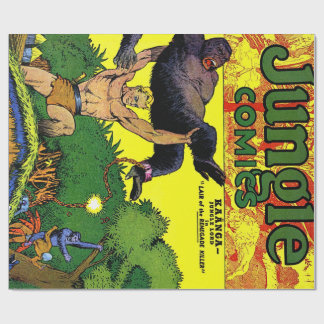 Papier Cadeau La bande dessinée Vintage de Jungle Gorilla
